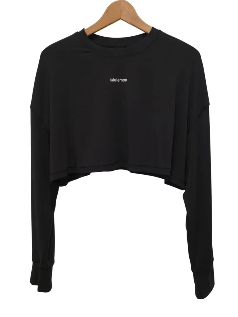 Lululemon Jersey Training Super-Cropped Loose-Fit Long-Sleeve Athleisure Top XL - Picture 1 of 6